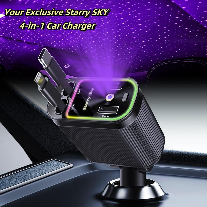 Starlight 4-in-1 Retractable Car Charger