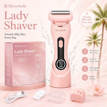 Bloombelle 3-in-1 Women’s Electric Shaver – Waterproof Bikini, Leg & Underarm Razor