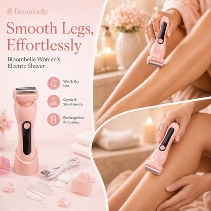 Bloombelle 3-in-1 Women’s Electric Shaver – Waterproof Bikini, Leg & Underarm Razor