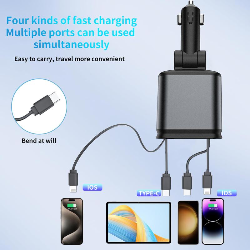 Starlight 4-in-1 Retractable Car Charger