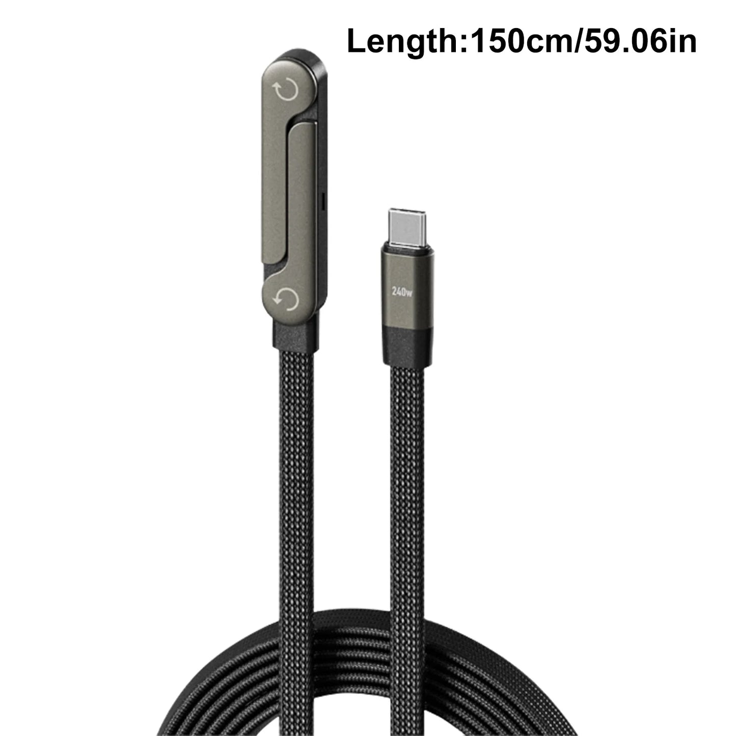 Invisible Stand Type-C Charger Cable, 240W Fast Charge 2-in-1 Cord & Phone Holder for Travel, Office, Car, Nightstand